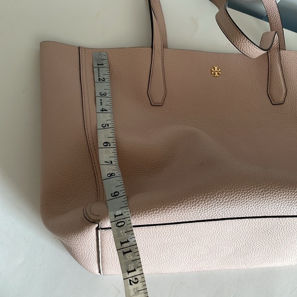 Tory Burch Blake Shell Pink Pebbled Leather Tote Bag - Picture 9 of 11